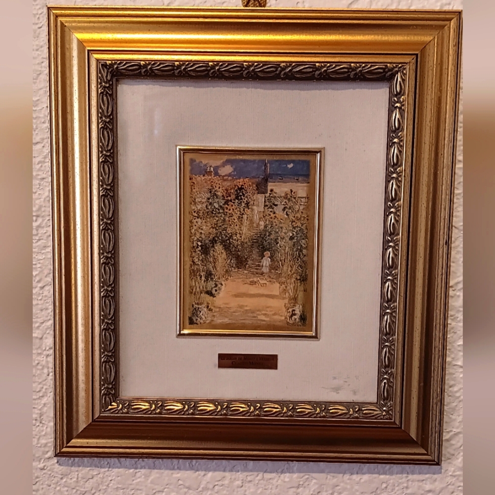 Foil art Monet "Garden" framed print